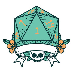 natural one d20 dice roll illustration