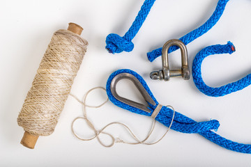 Repair of sailing ropes and slings. Sailor accessories.