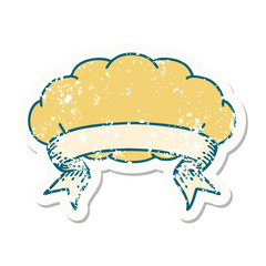 grunge sticker with banner of a cloud a grey cloud