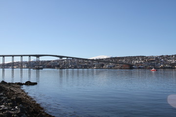  tromso troms&oslash;  water travel tourism sea coast nature port blue landscape sky harbor architecture europe boatship mountain summer bay view city beautifull and mark mediterranean v