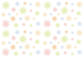 Artistic abstract seamless background of coronavirus molecules. Symbol of the epidemic, pandemic and danger of the 2019-ncov virus. Vector graphics