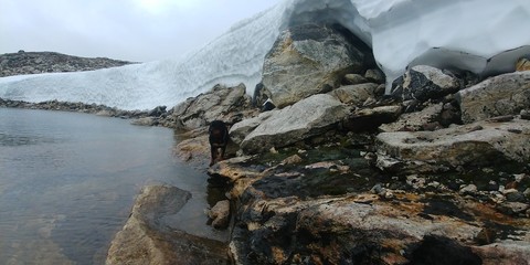 Naklejka premium tromso tromsø water travel tourism sea coast nature port blue landscape sky harbor architecture europe boatship mountain summer bay view city beautifull and mark mediterranean v