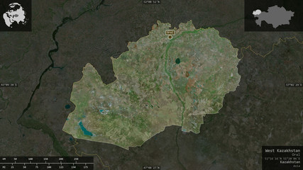 West Kazakhstan, Kazakhstan - composition. Satellite
