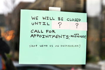 Business Coronavirus sign shows uncertainty