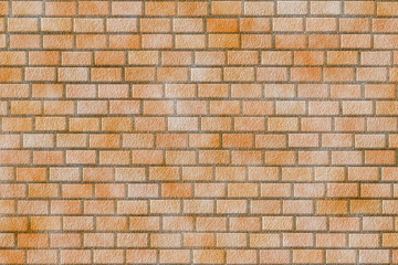 Smoothly laid bricks on cement mortar, orange brick wall