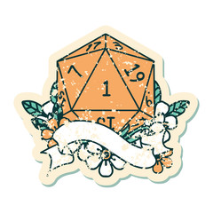 natural one d20 dice roll illustration