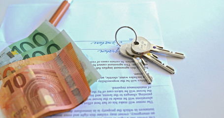 Closeup of signed contract.