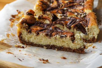 Cheesecake with chocolate swirl