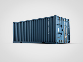 3d Illustration of cargo container or shipping container for logistics and transportation, clipping path included