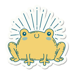 sticker of tattoo style happy frog