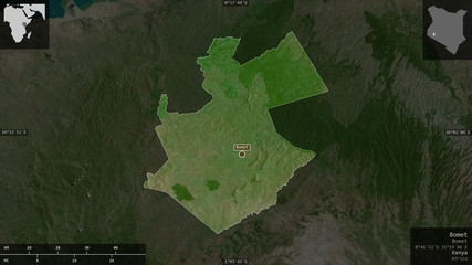 Bomet, Kenya - composition. Satellite