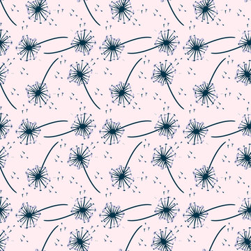 Dadelion flower pattern, illustration, vector on white background