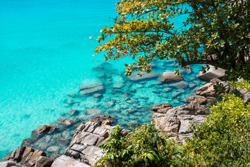 Freedom Beach, tropical azure blue sea and yellow sands in Freedom Beach, Phuket, Thailand