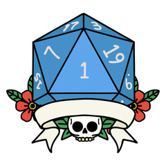 natural one d20 dice roll illustration