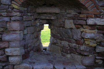 Assisi, Italy - 11/30/2019: Exterior and interior of the medieval major fortress 