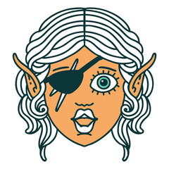 elf rogue character face illustration