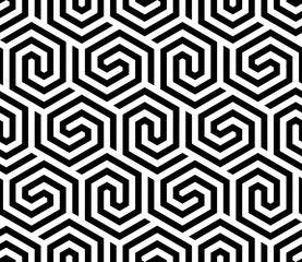 Vector geometric seamless pattern. Modern geometric background. Repeating geometric background. Lattice with offset hexagons.