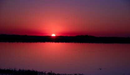 Sunset over a lagoon