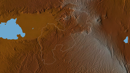Kericho, Kenya - outlined. Relief