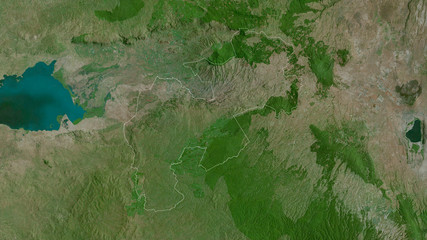 Kericho, Kenya - outlined. Satellite