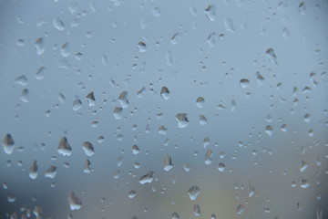 Raindrops on a window glass