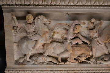 Detail Alexander Sarcophagus, istanbul archeology museum