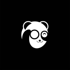 Panda bear  Logo design vector template., logo animal panda , logo head panda 