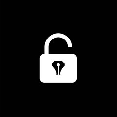 Isolated padlock silhouette style iconVector , logo padloct icon 