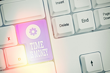 Word writing text Time Is Money. Business photo showcasing to do things as quickly as posibble and...