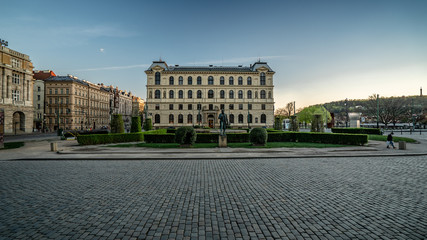 Fototapeta na wymiar Square of Jan Palach in Prague Czechia. Historical city center of Prague old town, Czechia. 