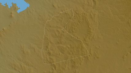 Kisii, Kenya - outlined. Physical