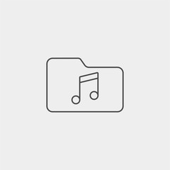 Music folder vector icon sign symbol