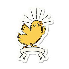 sticker of tattoo style happy bird