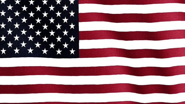 American flag, animation. Wavy waving USA Flag.  Flag of the United States of America, US flag. American national symbol, symbol of freedom and independence USA