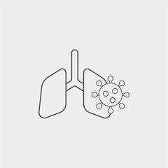 Coronavirus lungs vector icon sign symbol