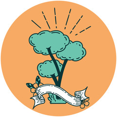 icon of tattoo style tree