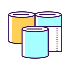 Toilet paper rolls color line icon. Daily hygiene product. 