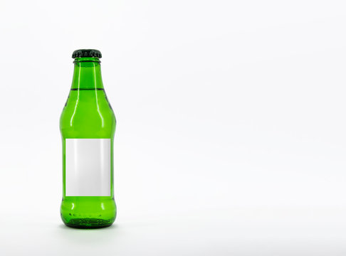 Green bottle isolated on white background.Can be use for your design.High resolution photo.