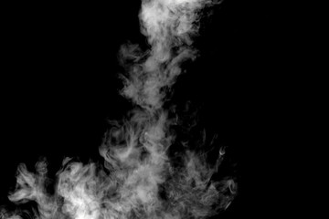 White isolated smoke on black background