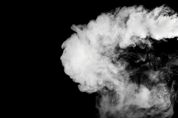 White isolated smoke on black background