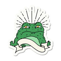 sticker of tattoo style toad character