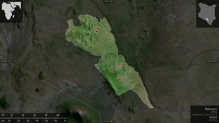 Makueni, Kenya - composition. Satellite