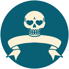icon with banner of a skull