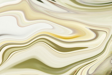 Digital liquid background of yellow, green, grey, beige and white paint.