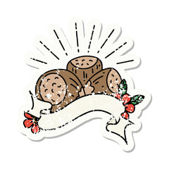 grunge sticker of tattoo style hazelnuts