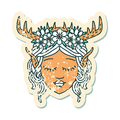 elf druid character face illustration