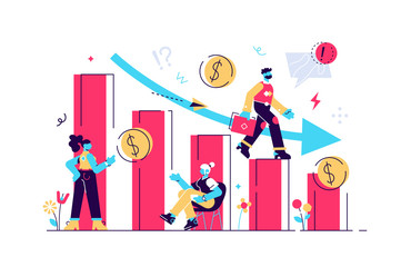 Fototapeta premium Bankruptcy vector illustration