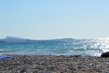 Fototapeta na wymiar beach and sea in Rhodes
