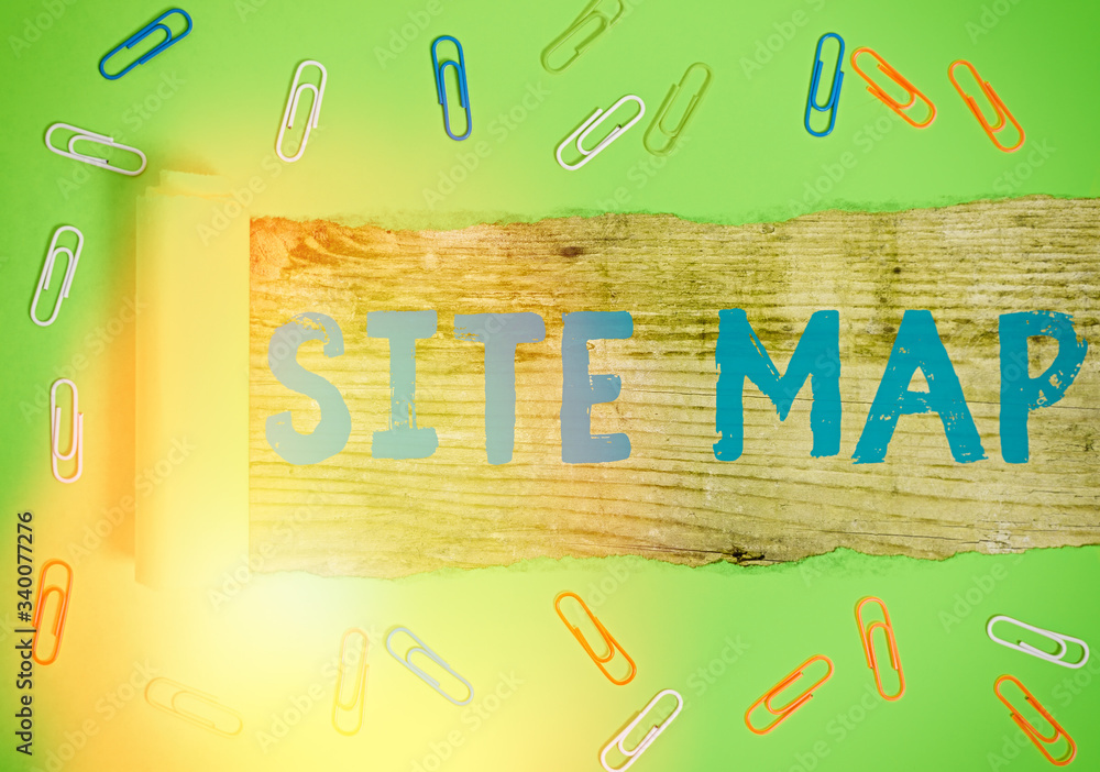 Poster word writing text site map. business photo showcasing designed to help both users and search engines