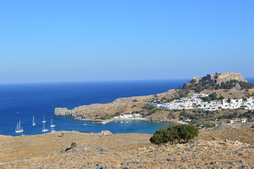 view from the top of the island of Rhodes